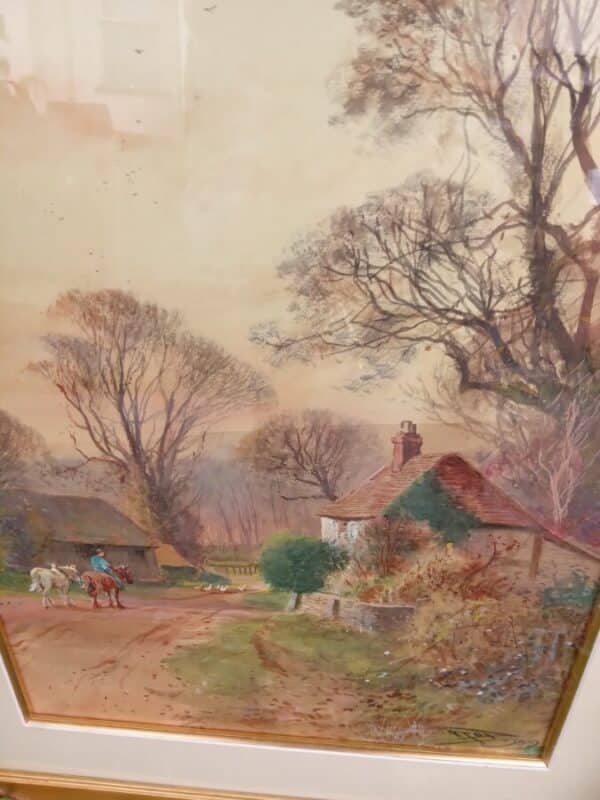 PAIR of BEAUTIFUL WATER COLOURS. GILDED FRAMED--SINGED & DATED 1909 - Image 5