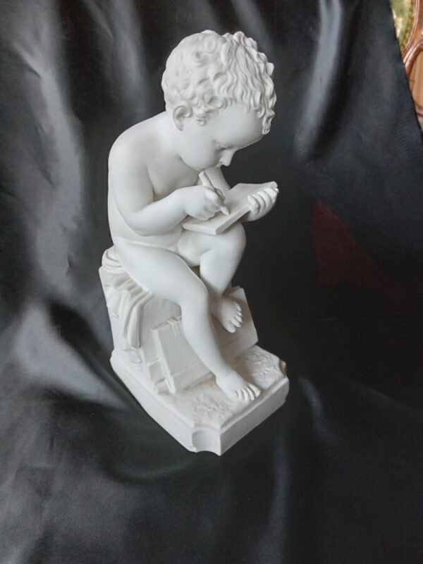 A WHITE MARBLE FIGURE OF BOY WRITING by CANOVA. Italian Antique Sculptures 3