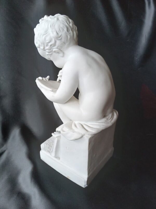 A WHITE MARBLE FIGURE OF BOY WRITING by CANOVA. Italian Antique Sculptures 7