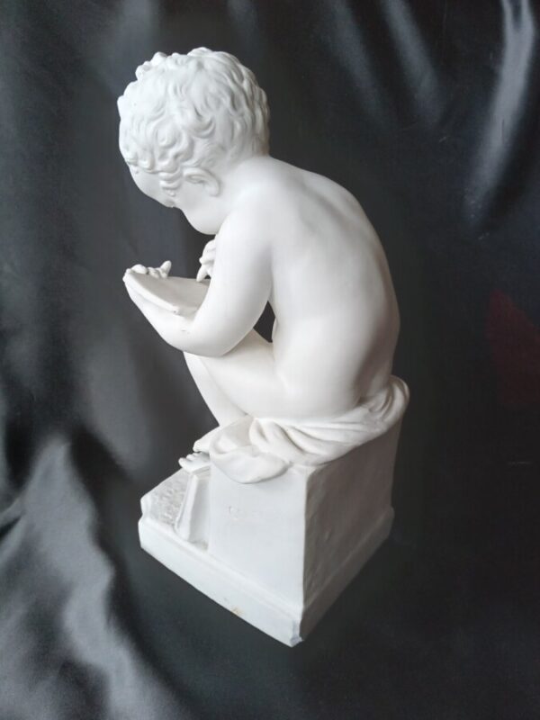 A WHITE MARBLE FIGURE OF BOY WRITING by CANOVA. Italian - Image 5