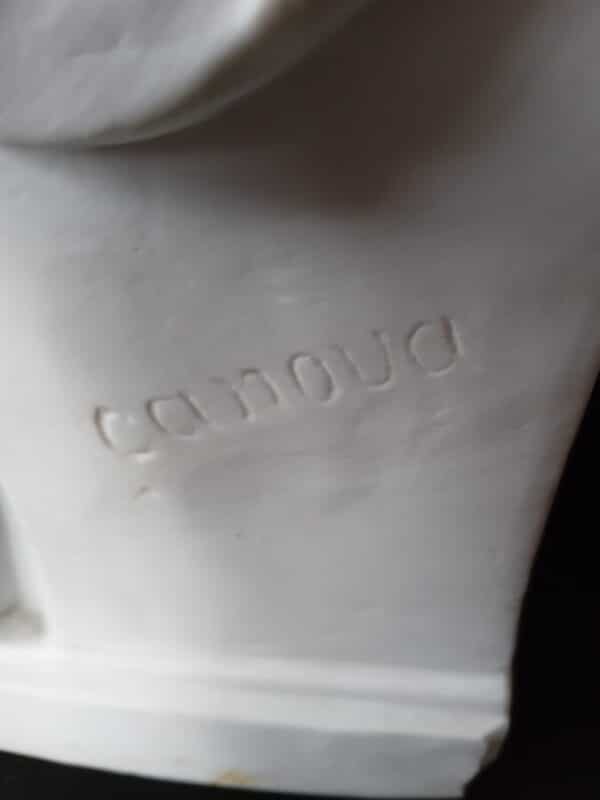 A WHITE MARBLE FIGURE OF BOY WRITING by CANOVA. Italian - Image 6