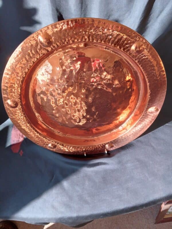 AN ART DECO LARGE COPPER CHARGER - Image 4