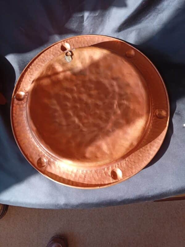 AN ART DECO LARGE COPPER CHARGER - Image 5