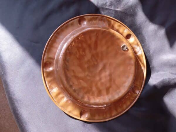 A HAND BEATEN SMALL ART DECO COPPER CHARGER Antique Metals 7