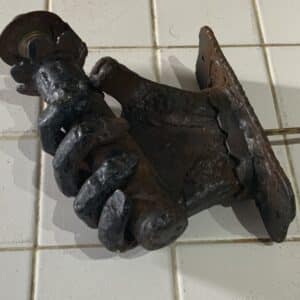 Wrought iron hand holding a spills converted to electric Architectural Antiques 3
