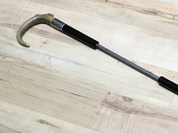 Gentleman’s walking stick sword horn handle with silver collar - Image 11