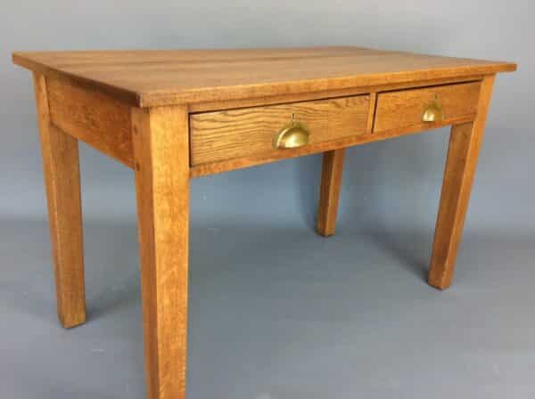 1930’s Solid Oak Teachers Desk Antique Sugar Tongs Antique Desks 3