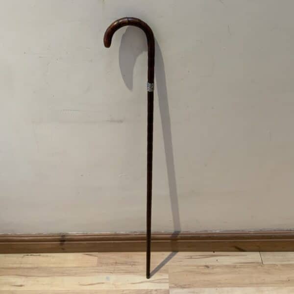 Gentleman’s walking stick sword stick with silver collar - Image 6