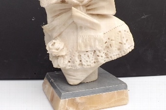 Carved marble figure of Georgian lady in her bonnet & blouse Miscellaneous 5