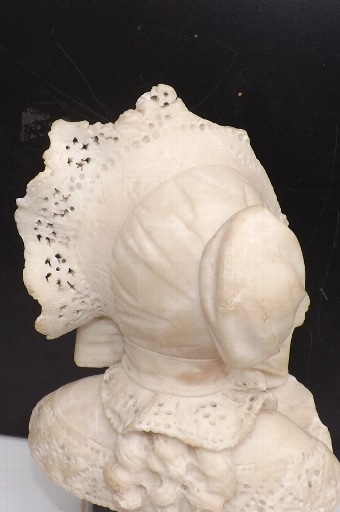 Carved marble figure of Georgian lady in her bonnet & blouse Miscellaneous 7
