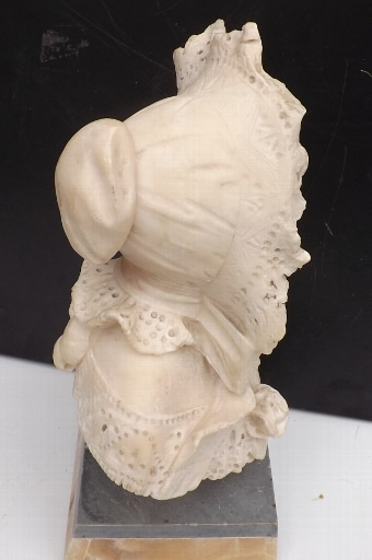 Carved marble figure of Georgian lady in her bonnet & blouse Miscellaneous 9
