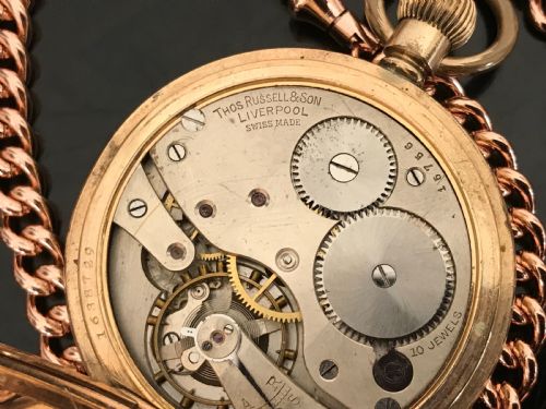 Masonic full hunter pocket watch and chain Antique Clocks 9