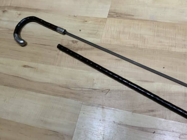 Gentleman’s walking stick sword stick with silver mounts - Image 16