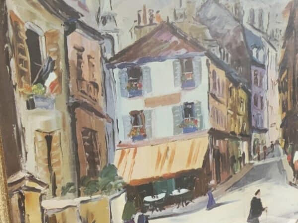 Stunning Pair of French Town Scenes Vivid Colours 1950’s Prints Antique Art 11