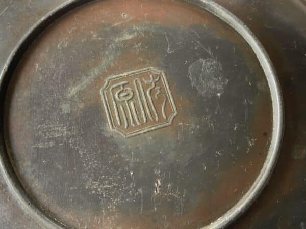 Japanese Momo serving dish Bronze Meiji period Antique Trays 14