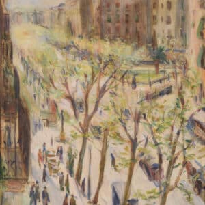 Francesc Vidal Gomá – Impressionist Street Scene, Barcelona 1931 Barcelona Antique Art