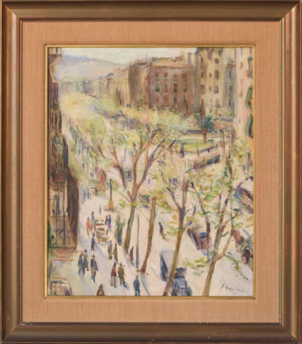 Francesc Vidal Gomá - Impressionist Street Scene, Barcelona 1931 - Image 2