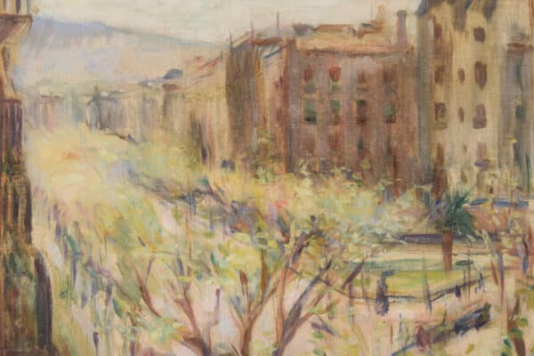 Francesc Vidal Gomá – Impressionist Street Scene, Barcelona 1931 Barcelona Antique Art 7