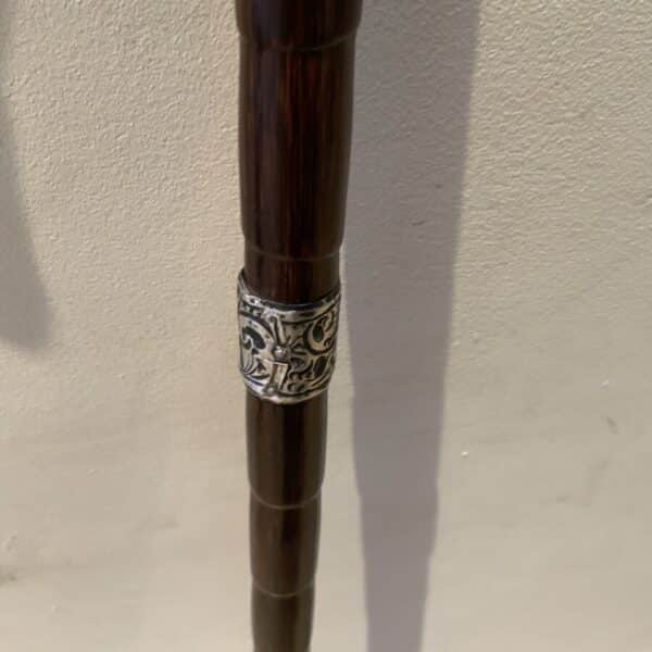 Gentleman’s walking stick sword stick with silver collar - Image 8
