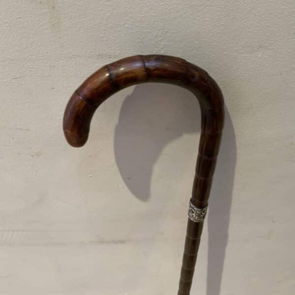 Gentleman’s walking stick sword stick with silver collar - Image 9