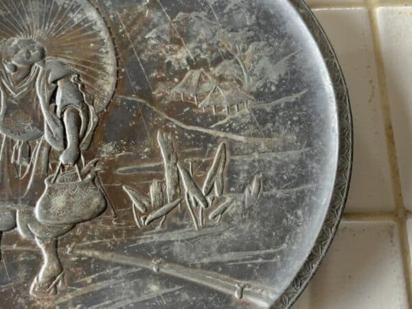 Japanese Momo serving dish Bronze Meiji period - Image 3