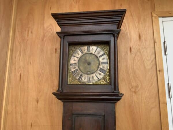 Long case 17th century 30 hr birdcage movement Granger of Sibson Antique Clocks 6