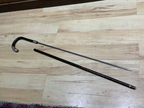 Gentleman’s walking stick sword stick with silver mounts - Image 14