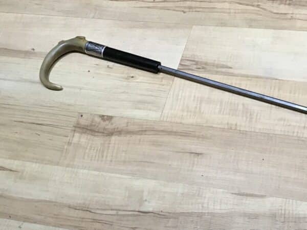 Gentleman’s walking stick sword horn handle with silver collar - Image 19