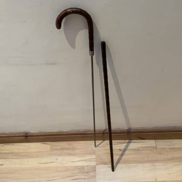 Gentleman’s walking stick sword stick with silver collar - Image 17