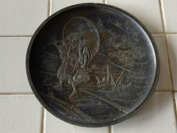 Japanese Momo serving dish Bronze Meiji period