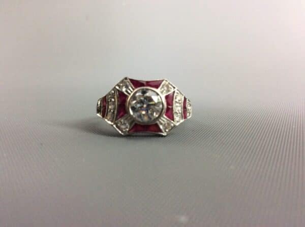 Art Deco Style Diamond and Ruby Ring art deco style Antique Jewellery 5