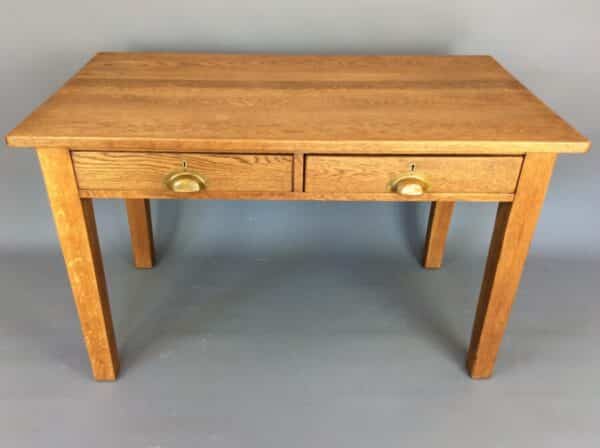 1930's Solid Oak Teachers Desk - Image 3