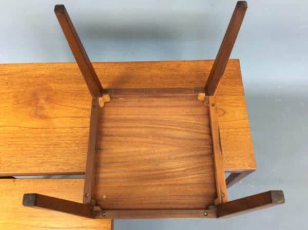 Mid Century Solid Teak Long Nest of Tables coffee tables Antique Tables 4