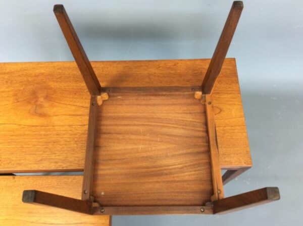Mid Century Solid Teak Long Nest of Tables - Image 2