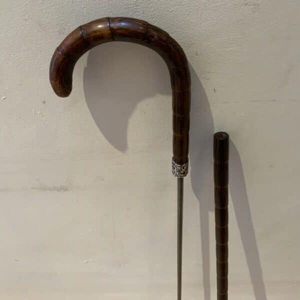Gentleman’s walking stick sword stick with silver collar - Image 18