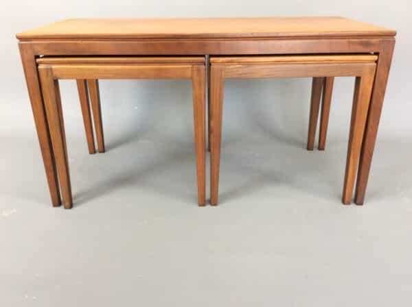 Mid Century Solid Teak Long Nest of Tables coffee tables Antique Tables 5