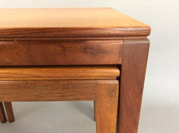 Mid Century Solid Teak Long Nest of Tables - Image 5