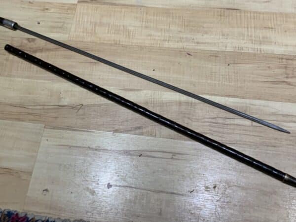 Gentleman’s walking stick sword stick with silver mounts - Image 17
