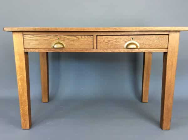 1930's Solid Oak Teachers Desk - Image 2