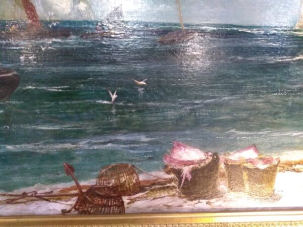 A Cornish View oil on canvas Antique Art 6