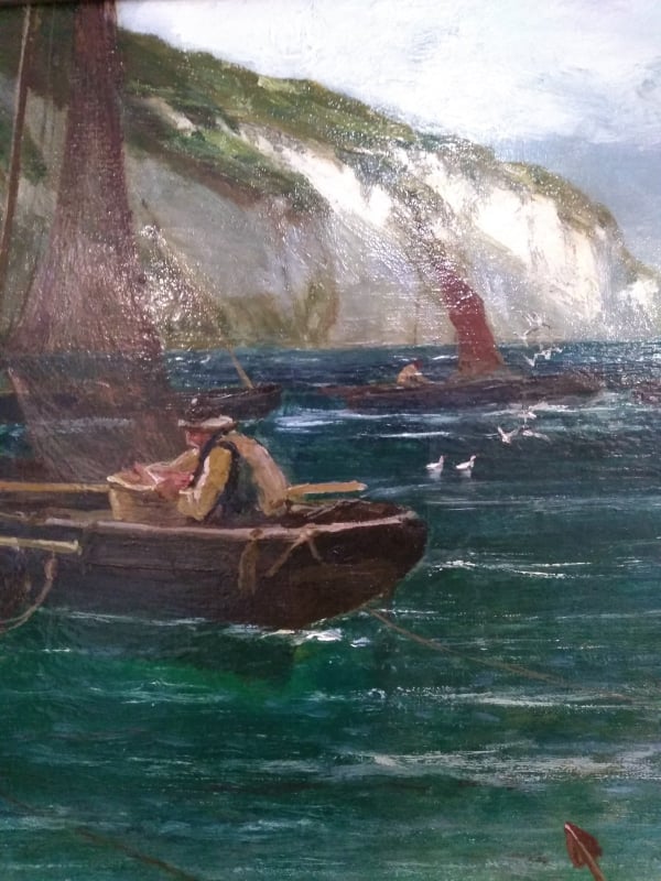 A Cornish View oil on canvas Antique Art 5