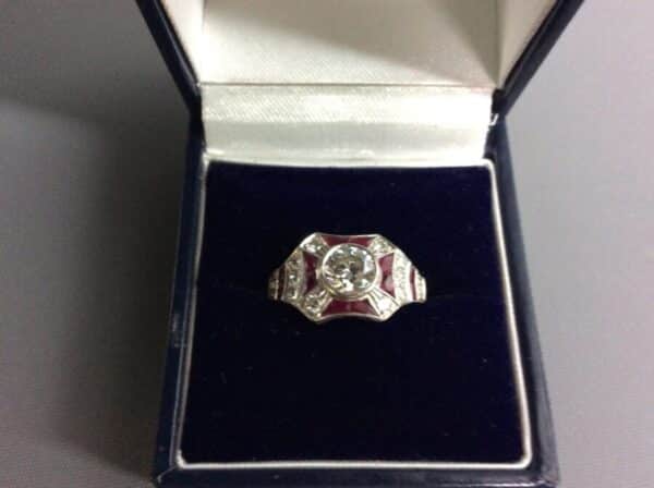 Art Deco Style Diamond and Ruby Ring art deco style Antique Jewellery 3