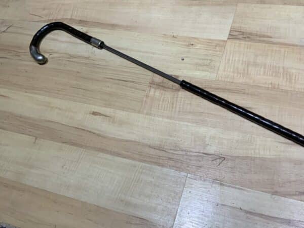 Gentleman’s walking stick sword stick with silver mounts - Image 12