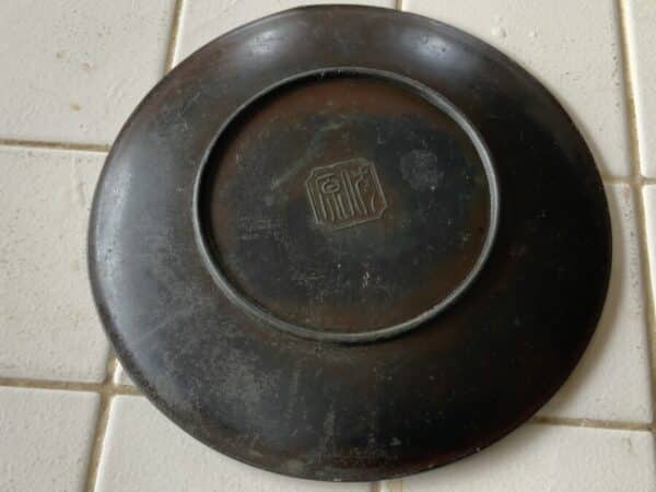 Japanese Momo serving dish Bronze Meiji period Antique Trays 13