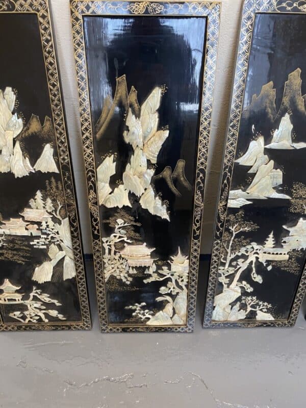 Large 20th century oriental screen Antique Furniture 11