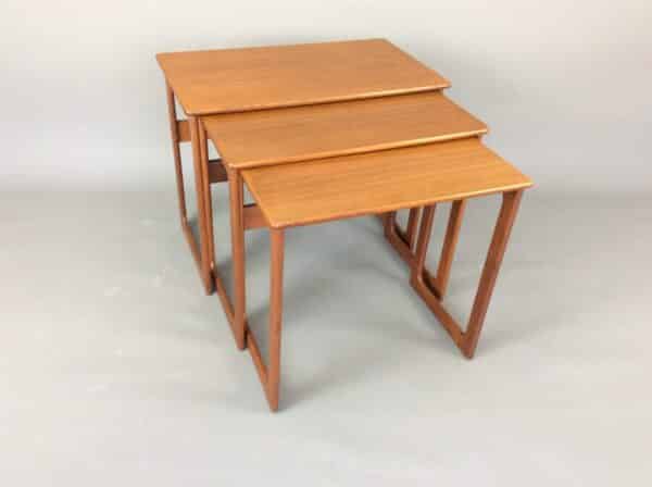 Danish Solid Teak Nesting Tables By CFC Silkeborg CFC Silkeborg Antique Tables 3