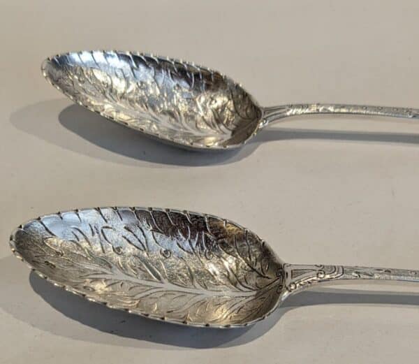 Pair of Georgian Spoons Georgian Antique Silver 3