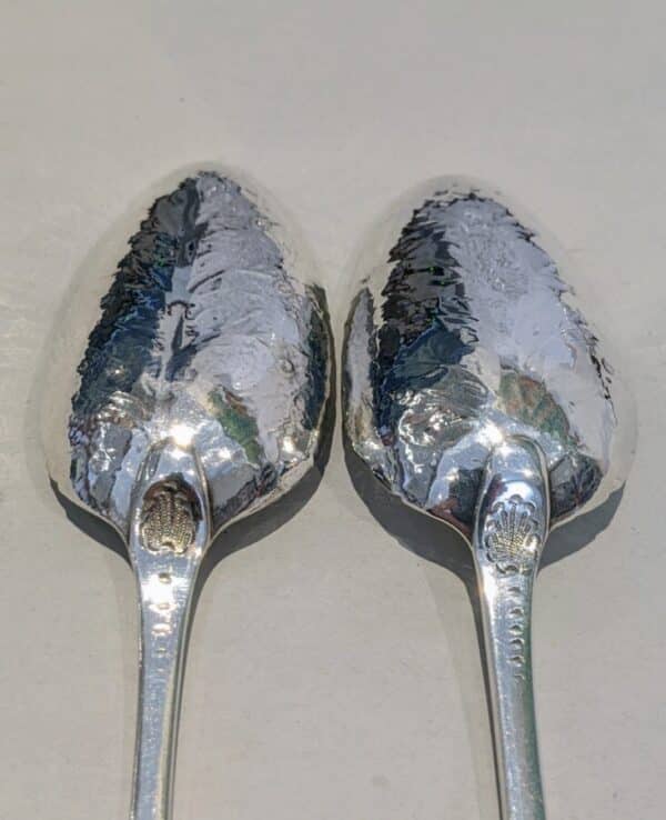 Pair of Georgian Spoons Georgian Antique Silver 5