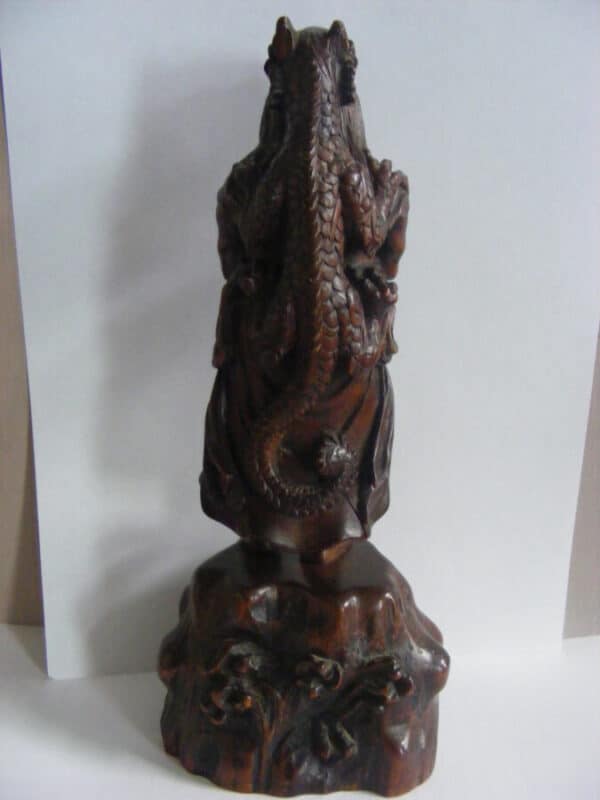 EXQUISITE 陳楠 Chen Nan Sennin Chinese Wood Carved SIGNED Okimono Qing early 19th Century or OLDER chinese antique Antique Sculptures 6