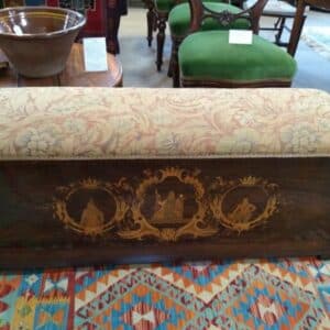 Continental Rosewood Veneered Ottoman Stool ottoman Antique Furniture